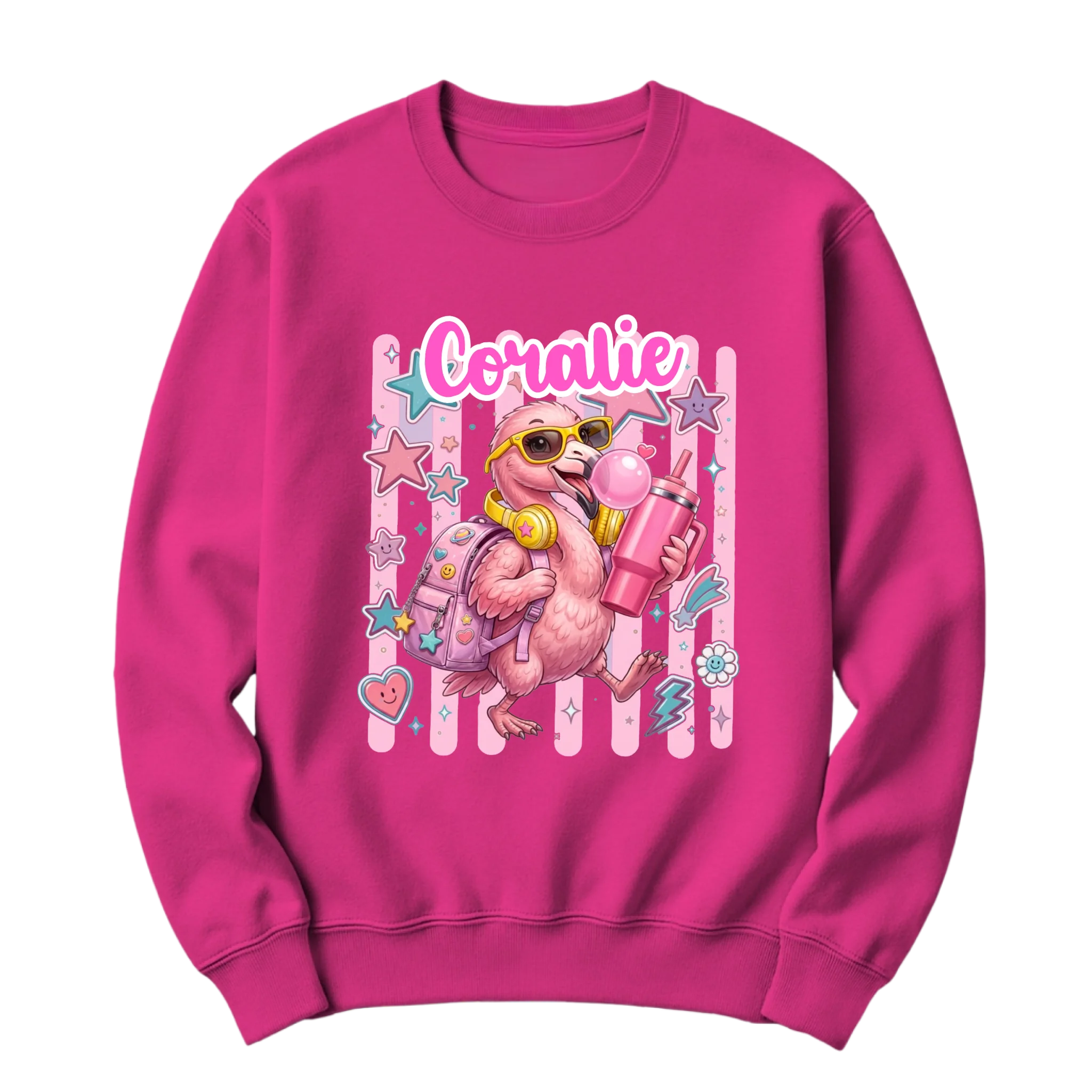Crewneck Personnalisable Le Flamant Rose Scolaire