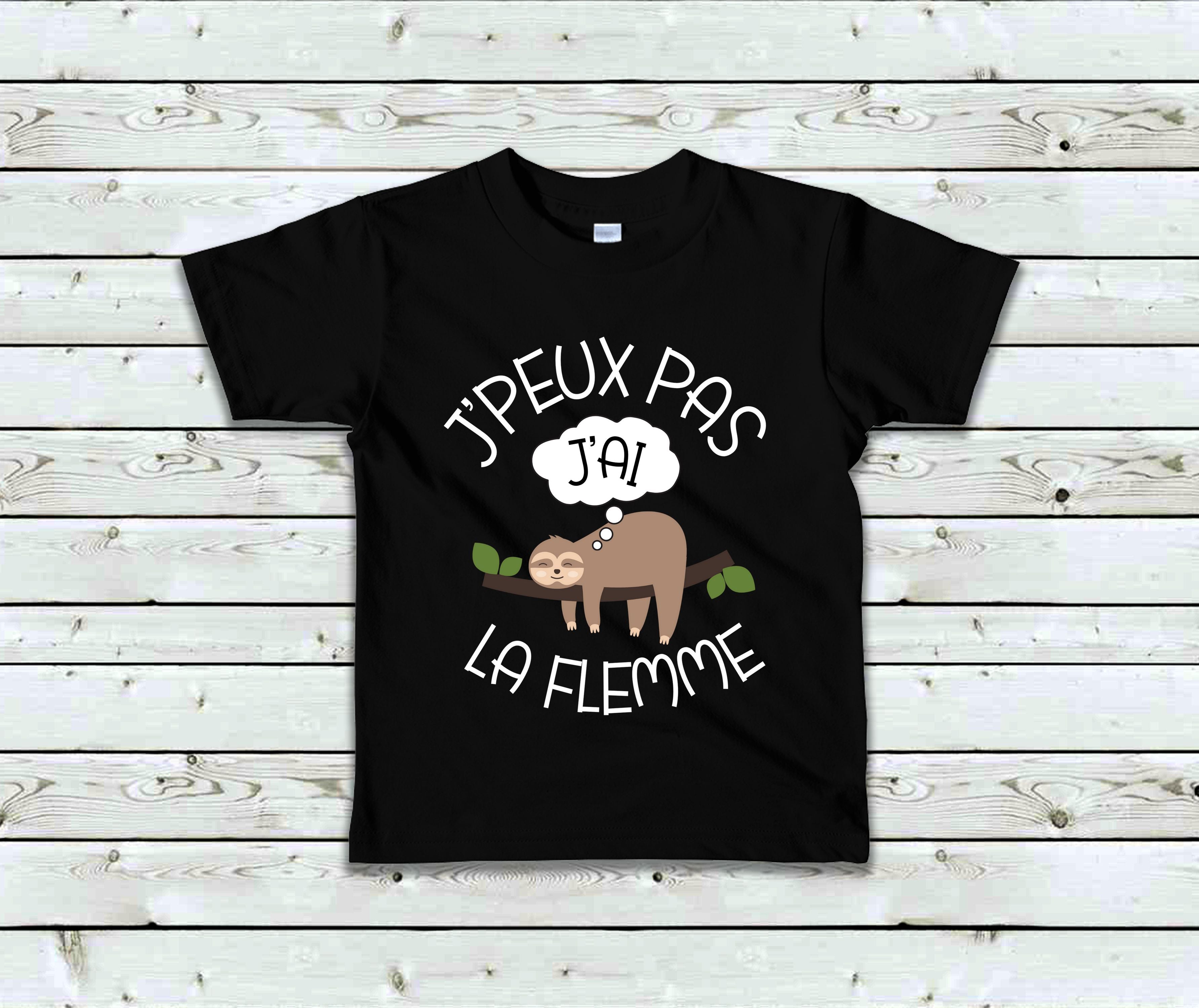 T-Shirt Enfant J'peux pas j'ai la flemme Image principale du produit