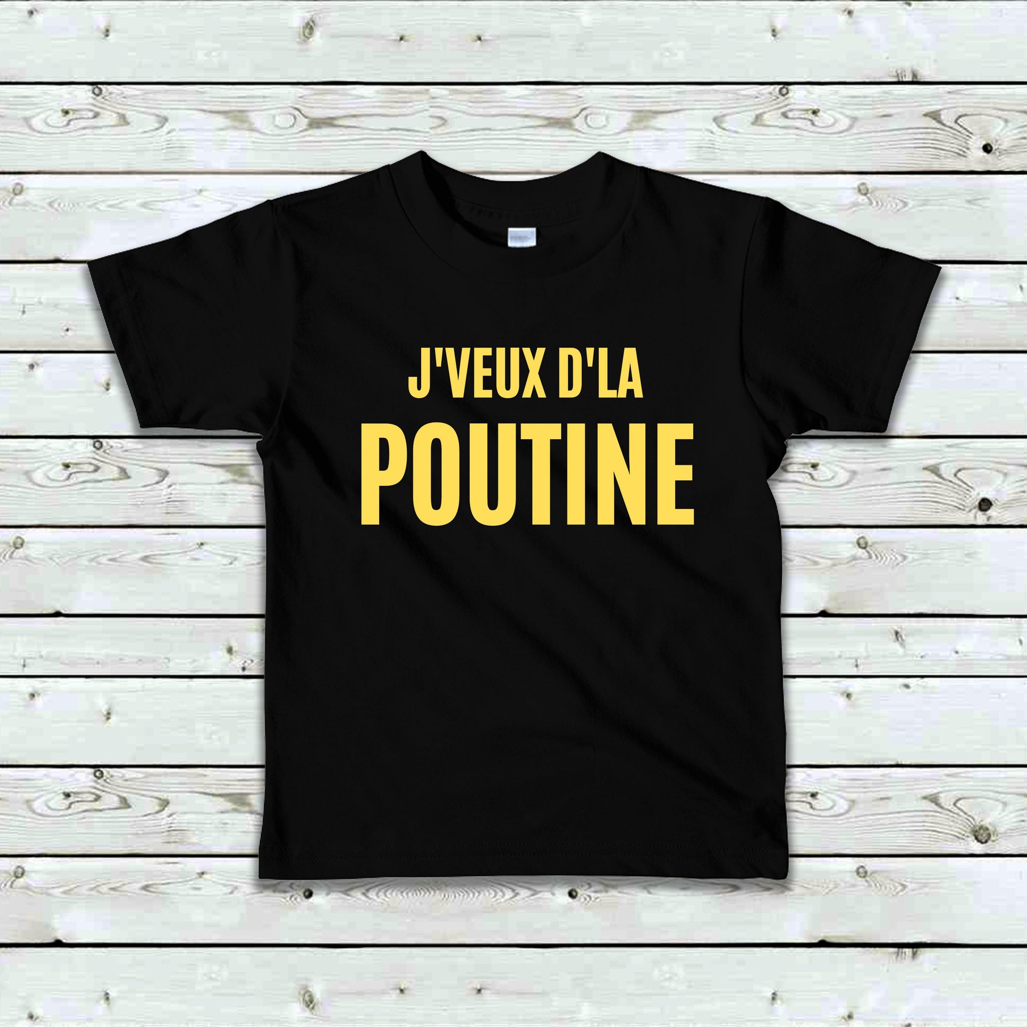 T-Shirt Enfant J'veux d'la poutine