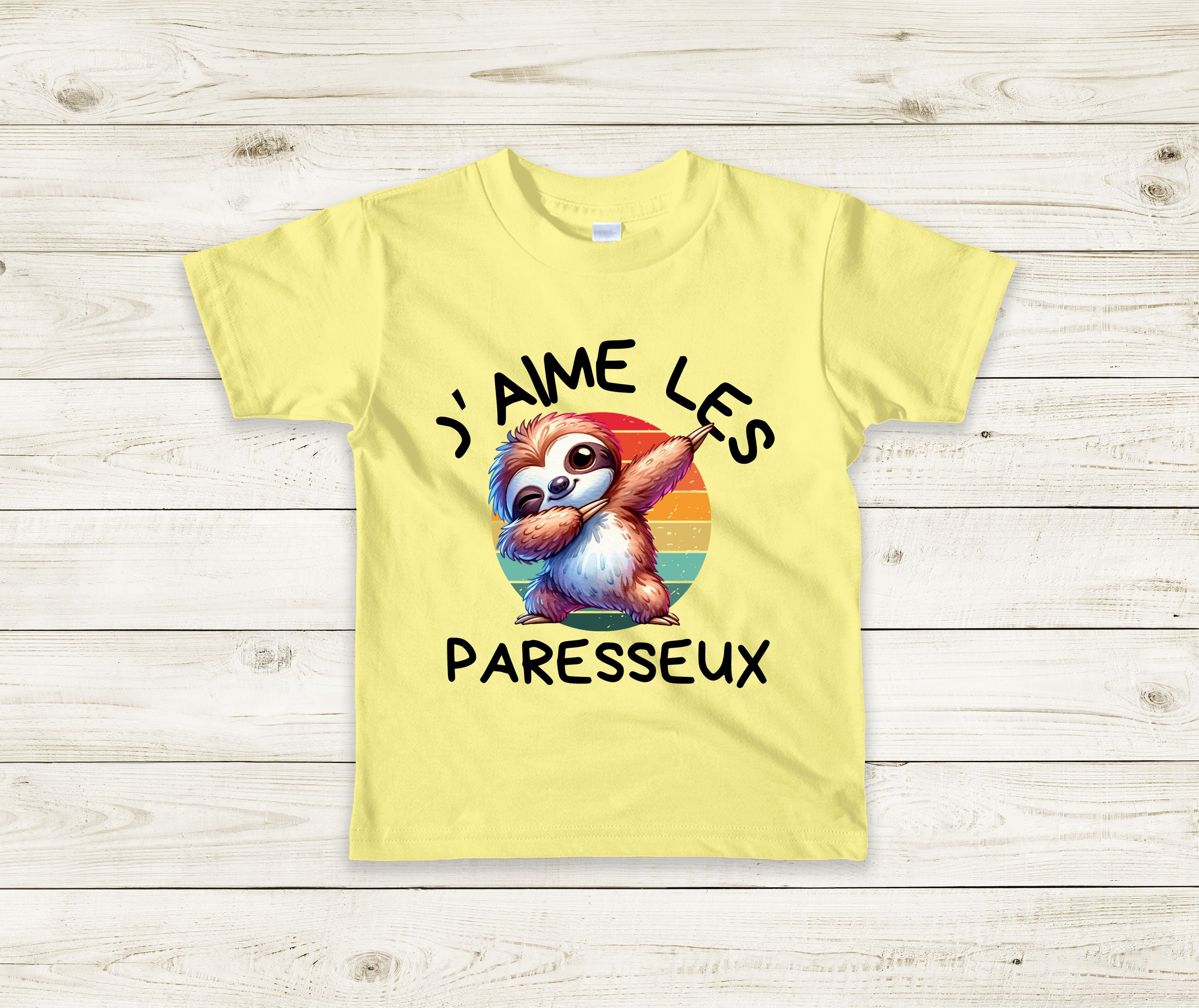 T-Shirt Enfant J'aime les paresseux
