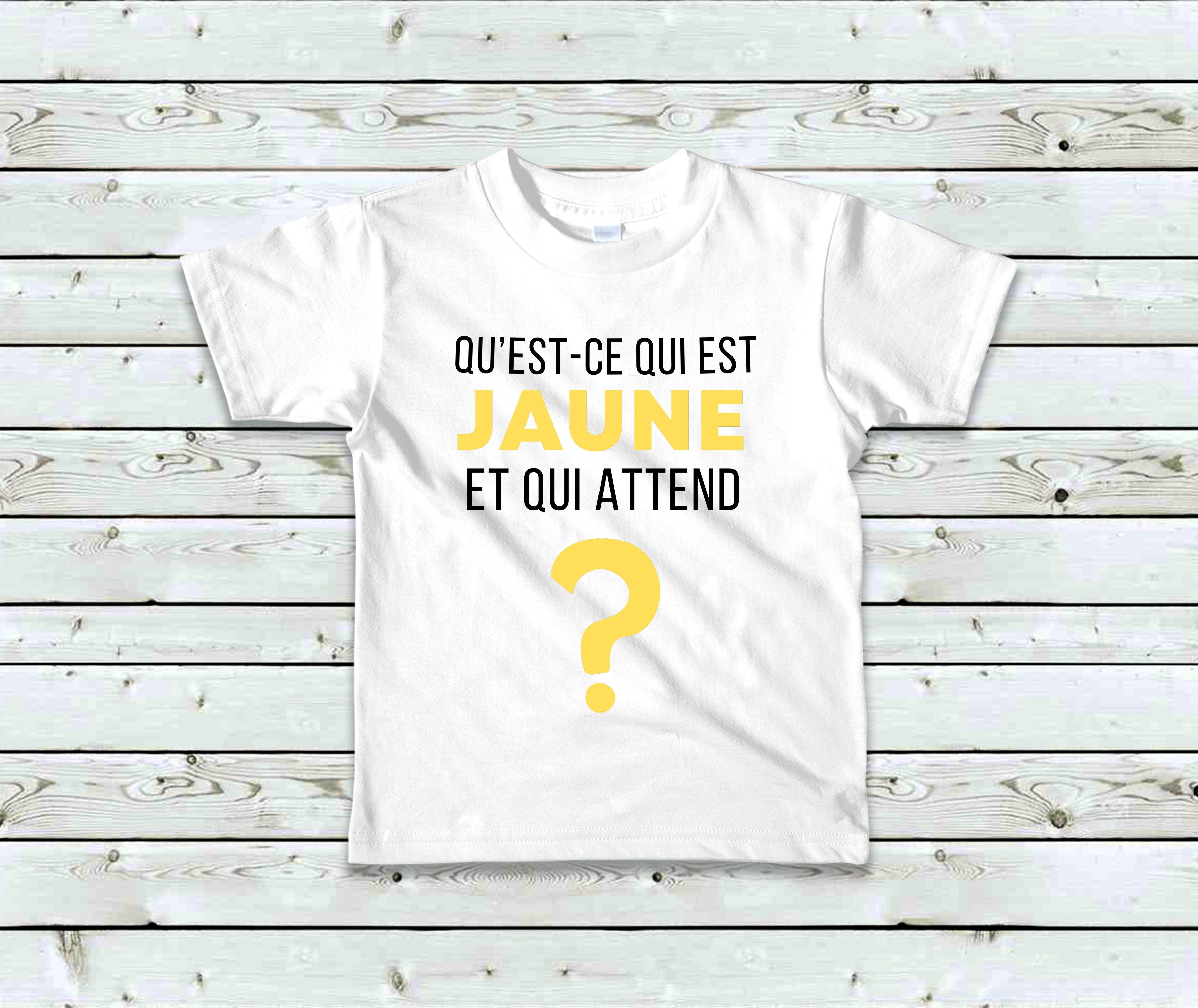 T-Shirt Enfant Qu'est ce qui est jaune et qui attend