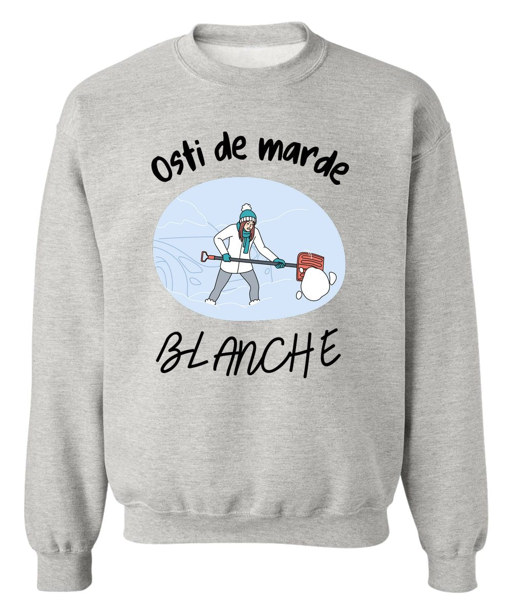 Crewneck Osti de marde blanche