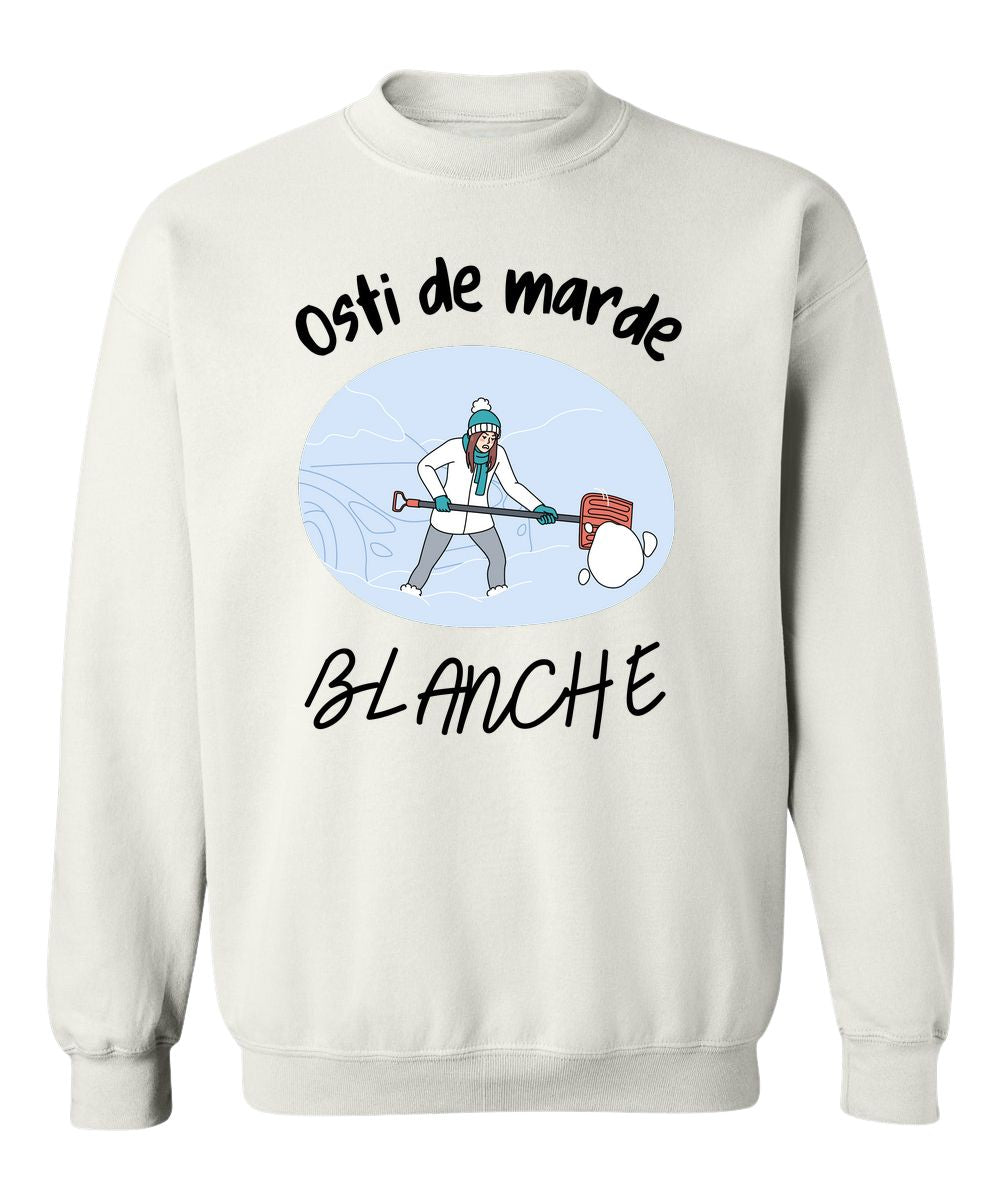 Crewneck Osti de marde blanche