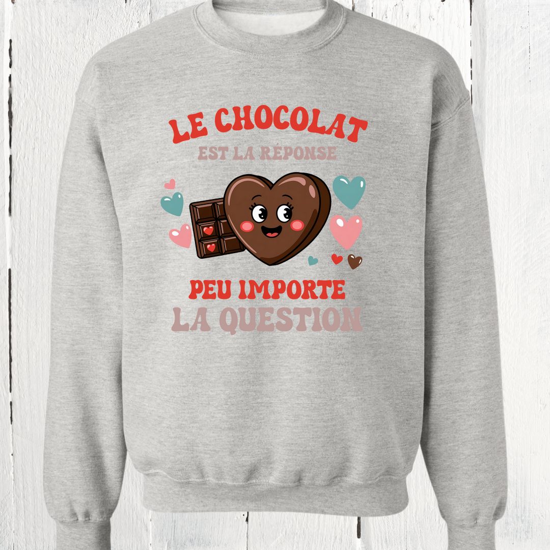 Crewneck Le chocolat est la réponse