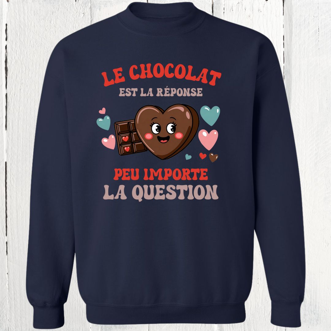 Crewneck Le chocolat est la réponse