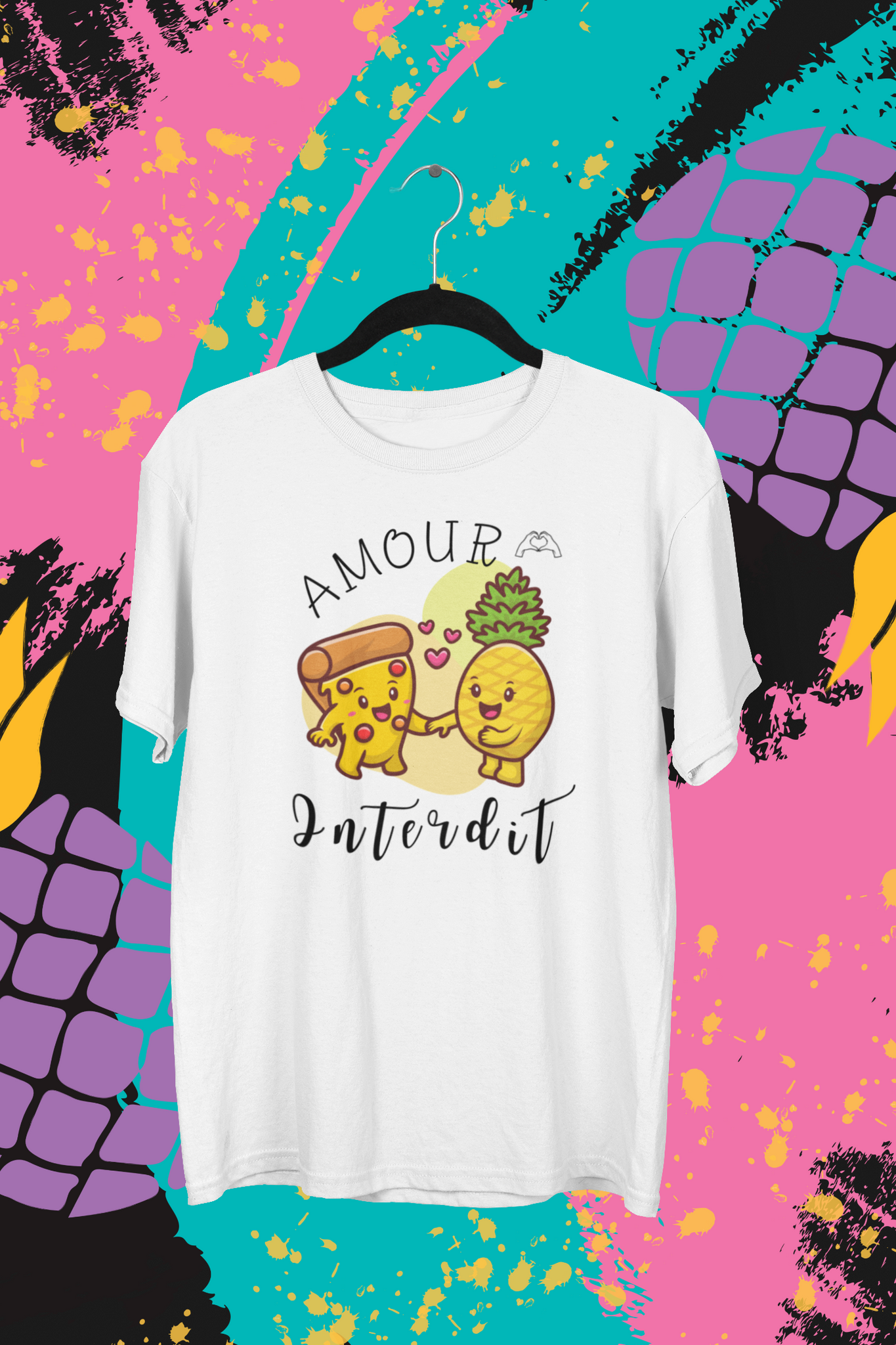 T-Shirt Pizza et Ananas, Amour Interdit