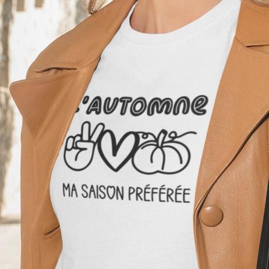 T-Shirt L'Automne, ma saison préférée-Simplement Vrai Boutique Made In Québec