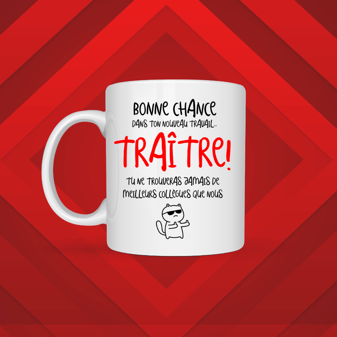 Tasse à café Bonne chance dans ton nouveau travail
