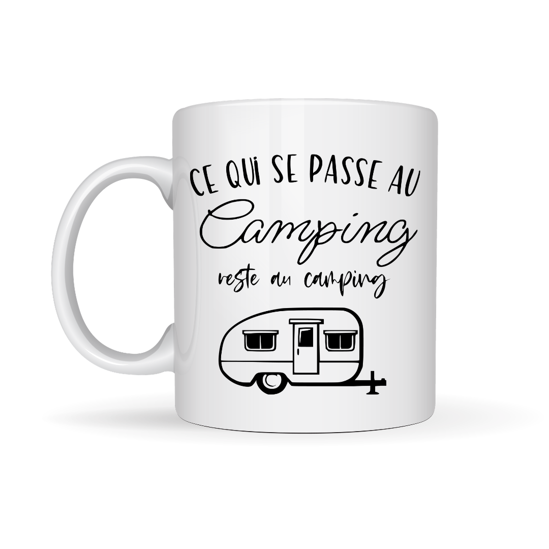 Tasse à café Ce qui se passe au camping, reste au camping