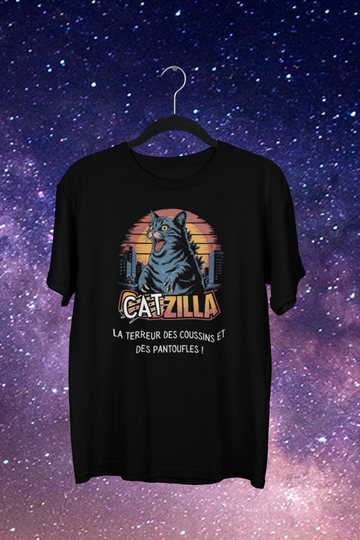 T-Shirt Catzilla la terreur des pantoufles