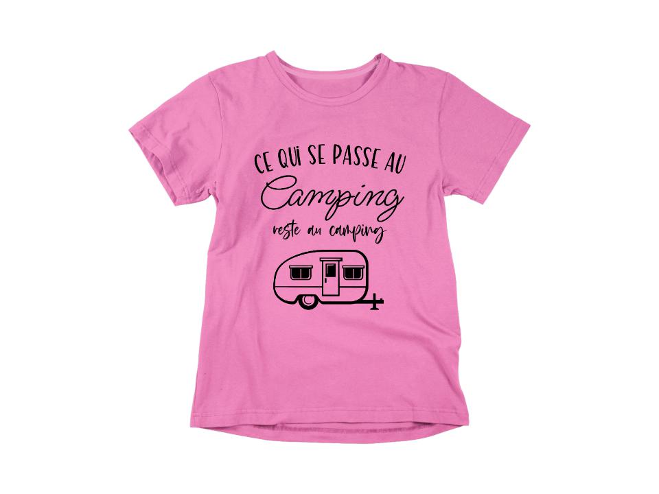 T-Shirt Ce qui se passe au camping, reste au camping-Simplement Vrai Boutique Made In Québec