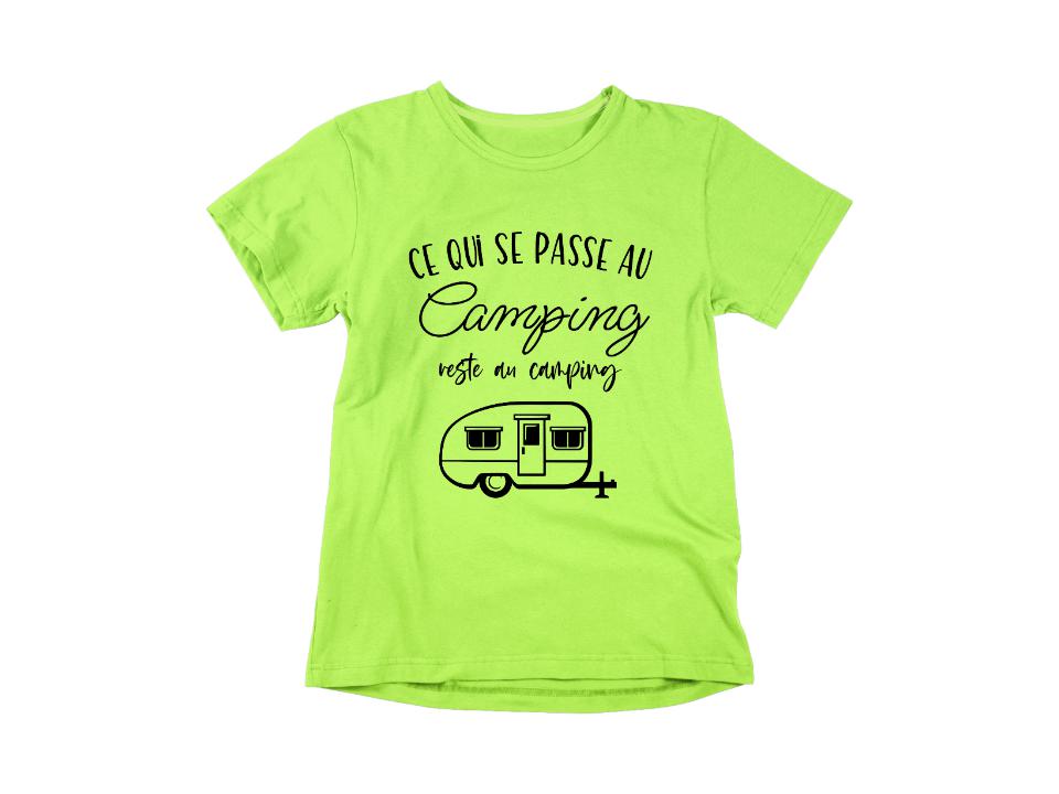 T-Shirt Ce qui se passe au camping, reste au camping-Simplement Vrai Boutique Made In Québec