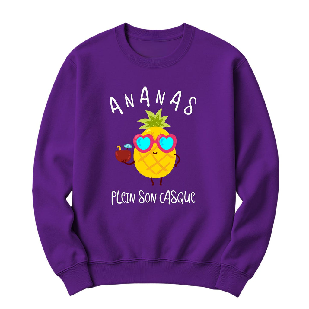 Crewneck Ananas plein son casque