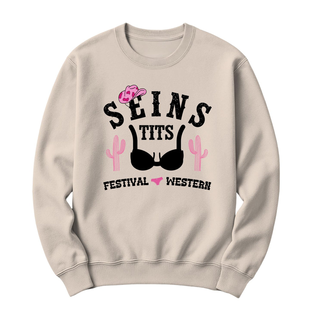 Crewneck Seins Tits Festival Western