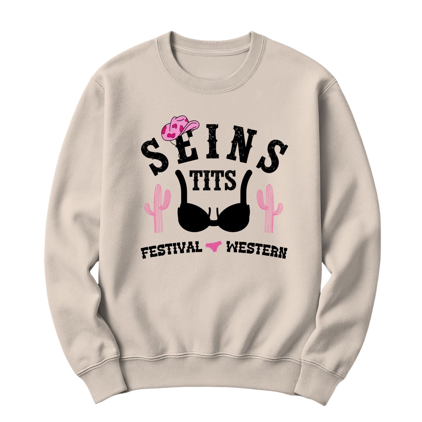 Crewneck Seins Tits Festival Western