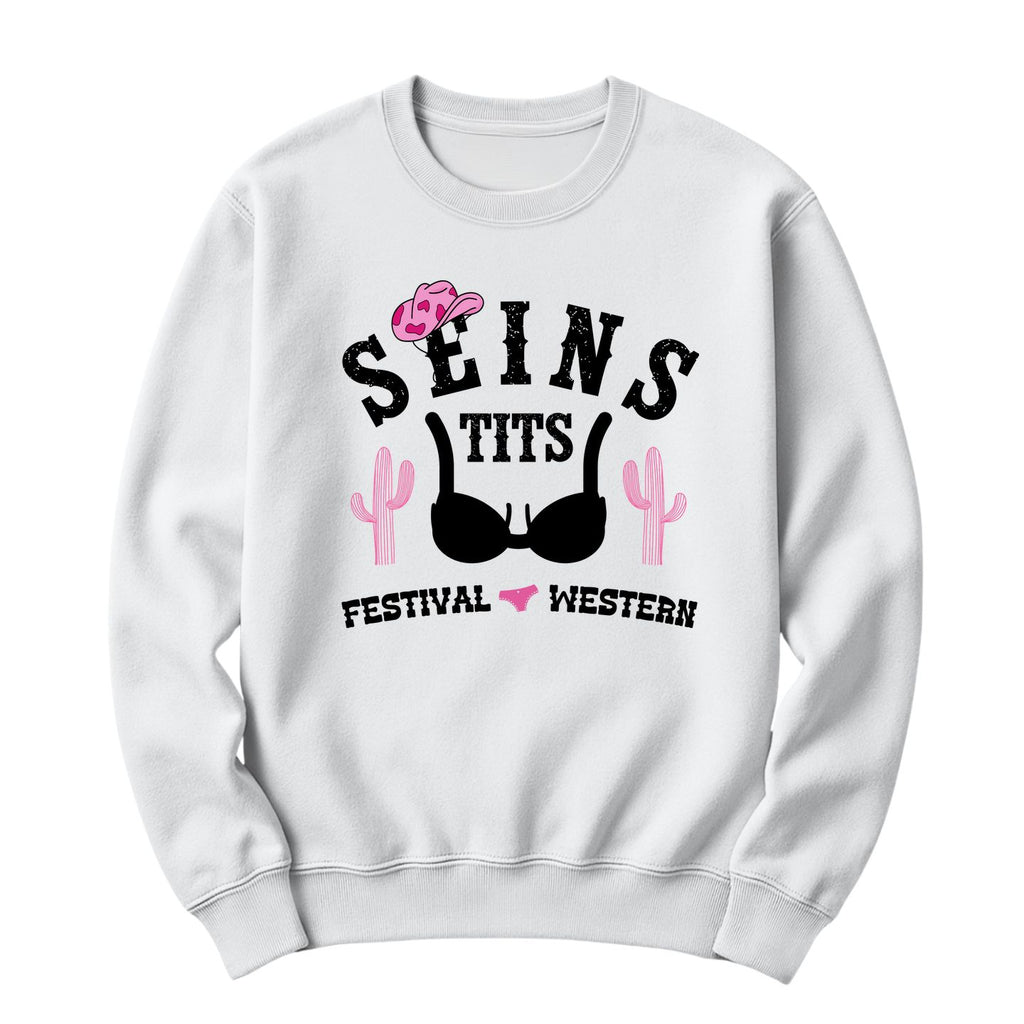 Crewneck Seins Tits Festival Western