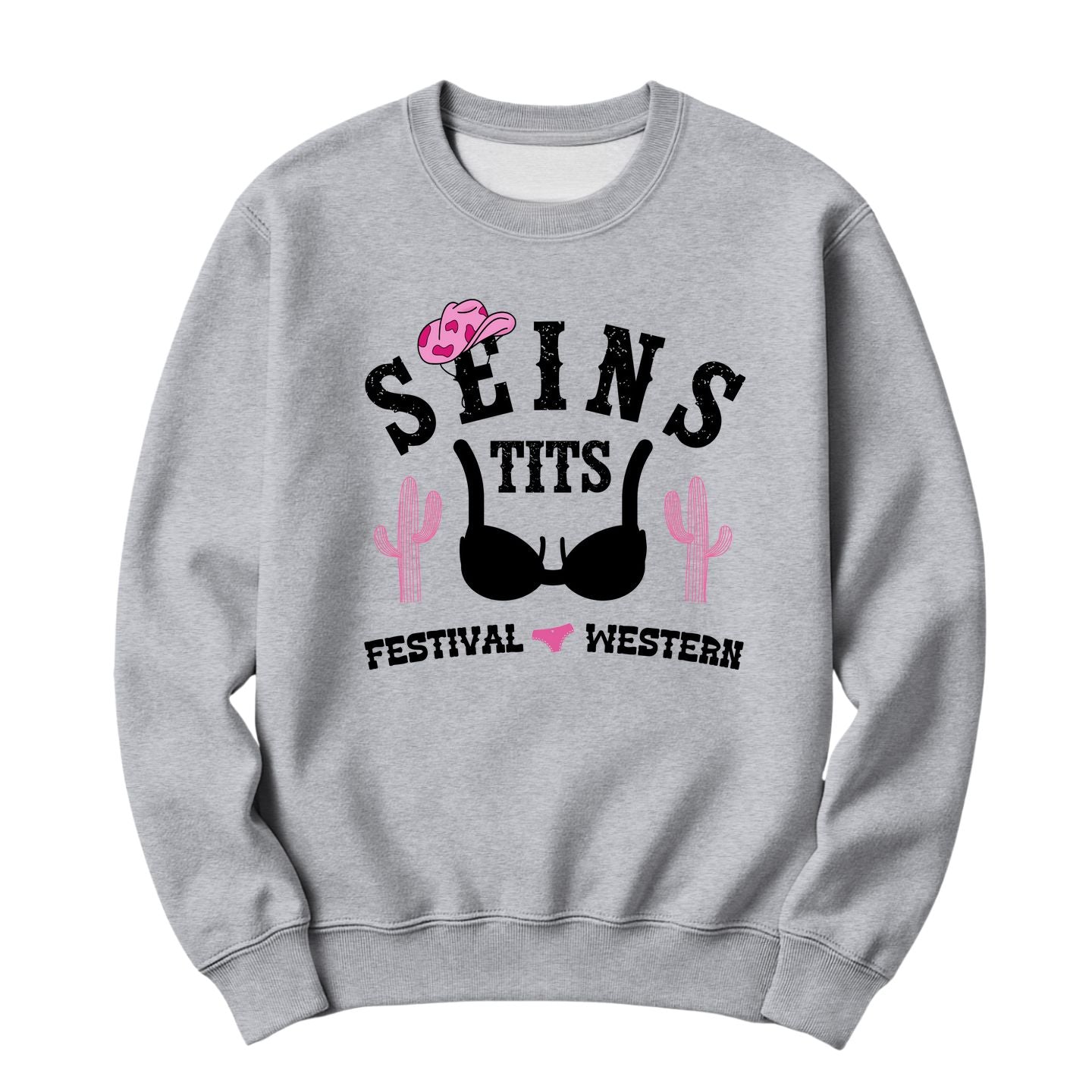 Crewneck Seins Tits Festival Western