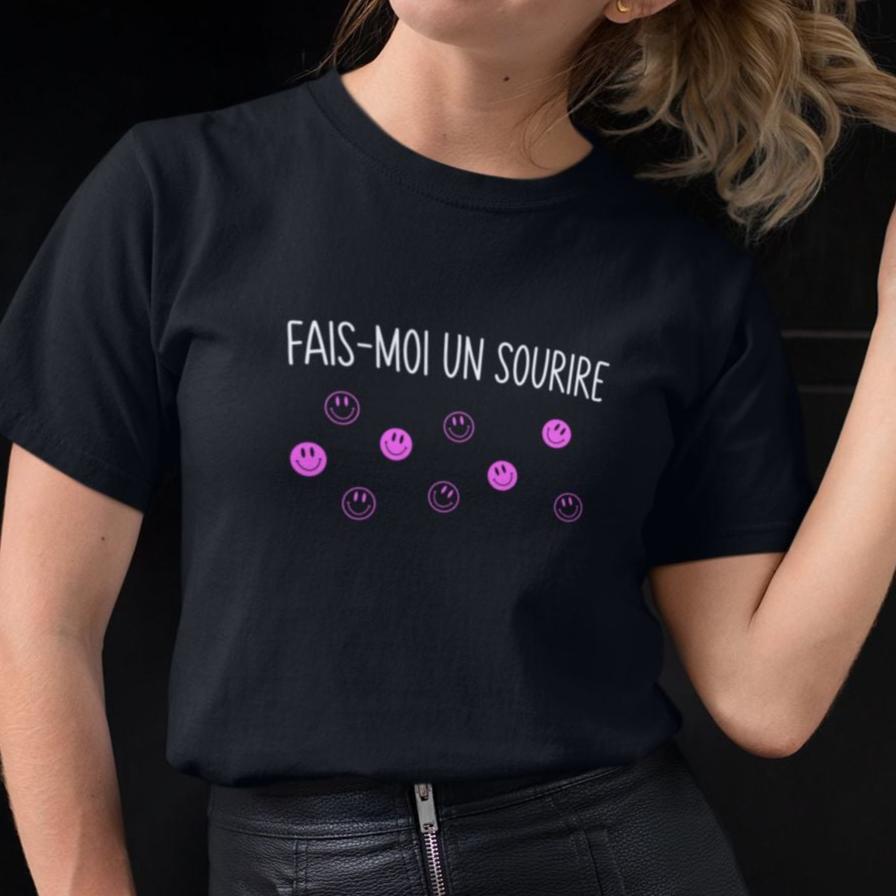 T-Shirt Fais-moi un sourire-Simplement Vrai Boutique Made In Québec