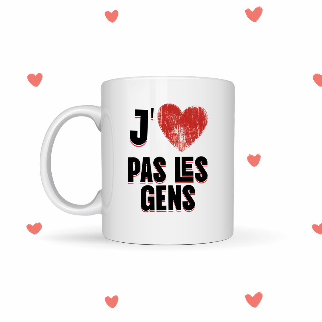 Tasse à café J'aime pas les gens Image principale du produit