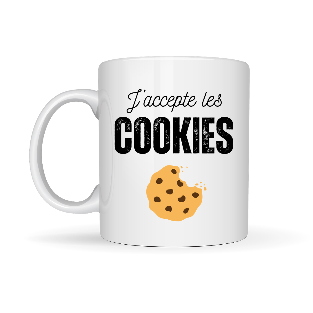 Tasse à café J'accepte les cookies