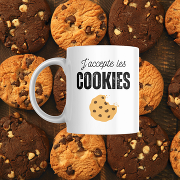Tasse à café J'accepte les cookies