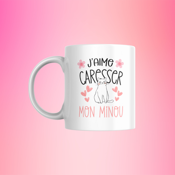 Tasse à café J'aime caresser mon minou