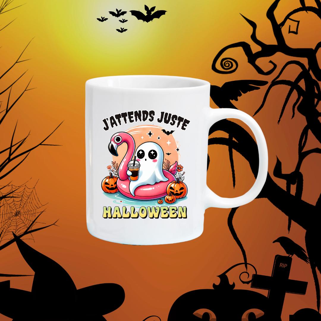 Tasse à café J'attends juste Halloween