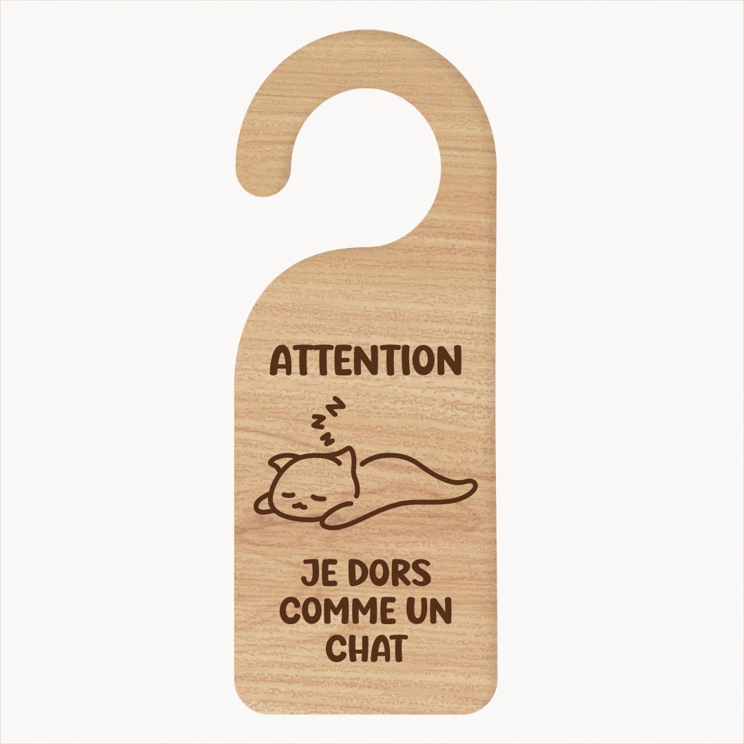 Accroche-Porte Je dors comme un chat Image principale du produit