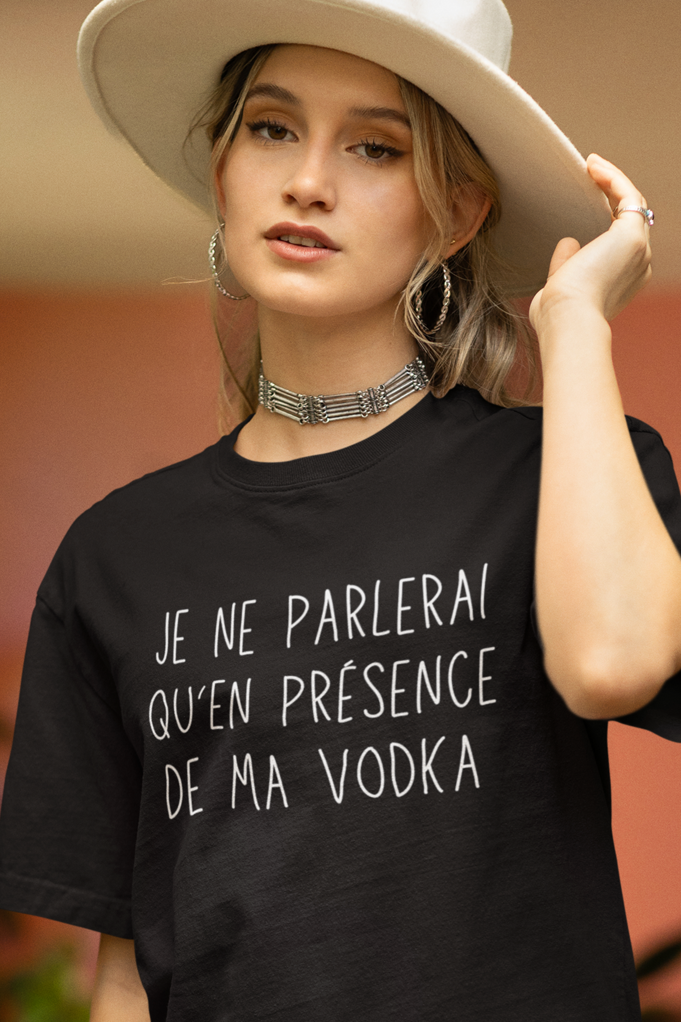 T-Shirt Je ne parlerai qu'en présence de ma vodka