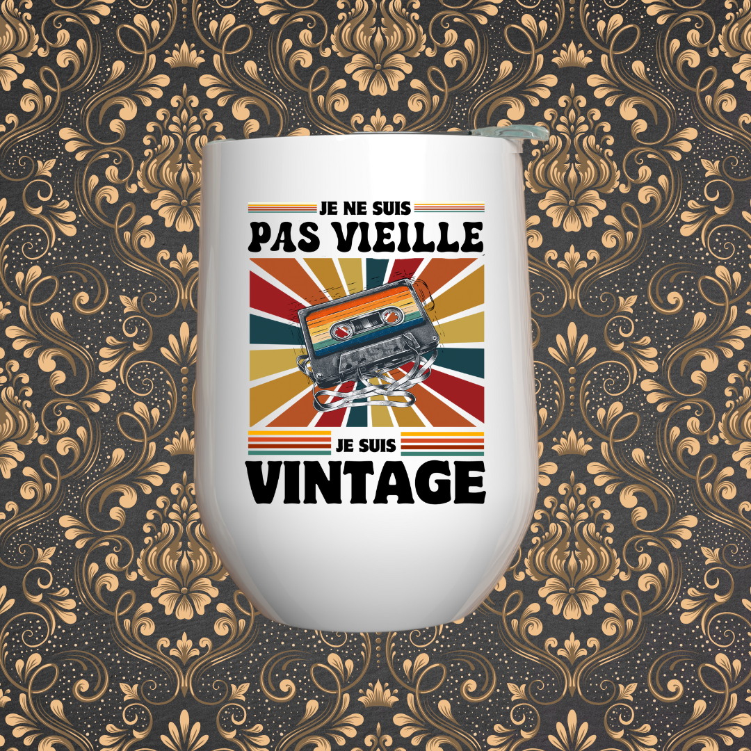 Verre à vin - Je ne suis pas vielle je suis vintage Image principale du produit