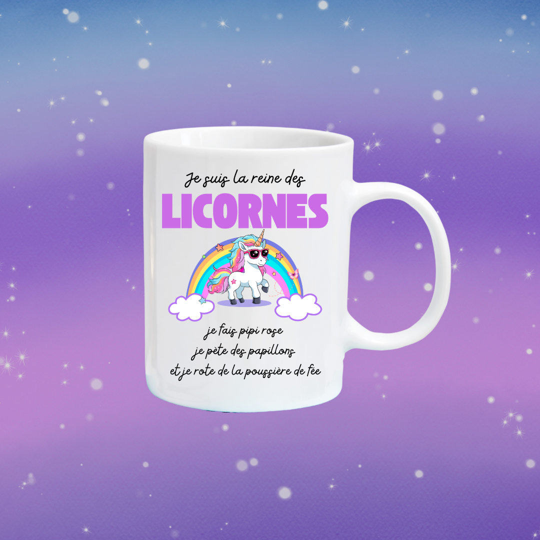 Tasse à café La reine des licornes