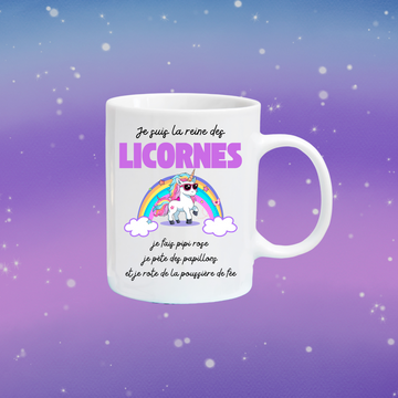 Tasse à café La reine des licornes