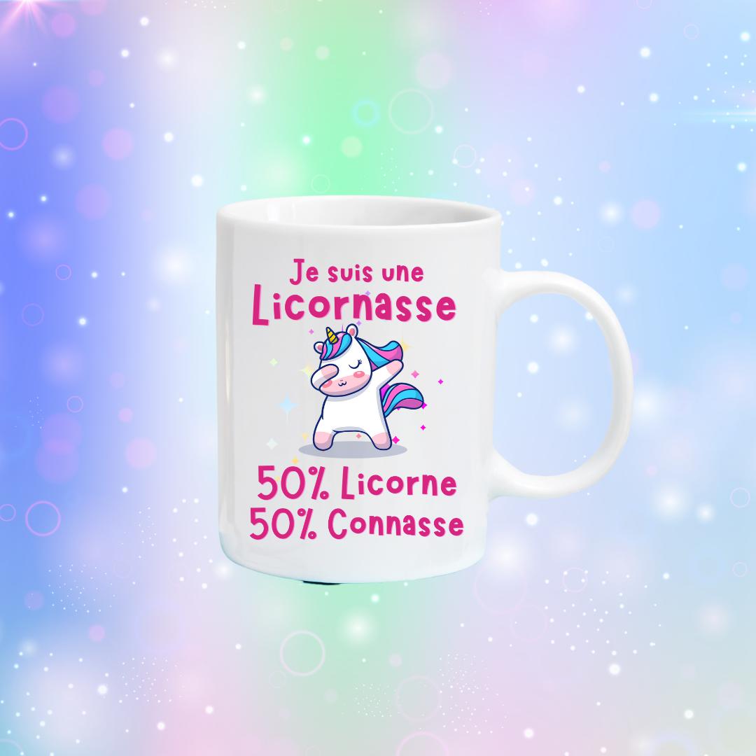 Tasse à café Licornasse, 50% Licorne, 50% Connasse