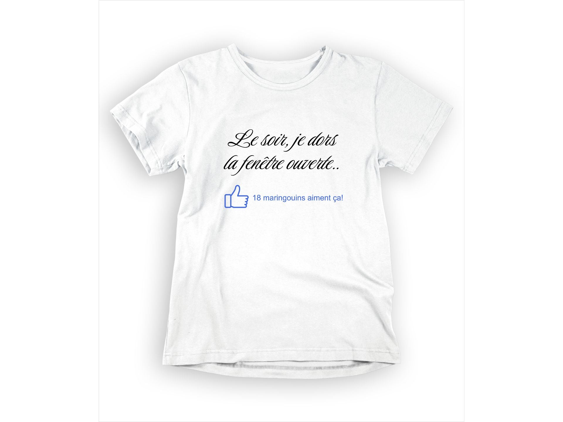 T-Shirt Le soir je dors la fenêtre ouverte-Simplement Vrai Boutique Made In Québec