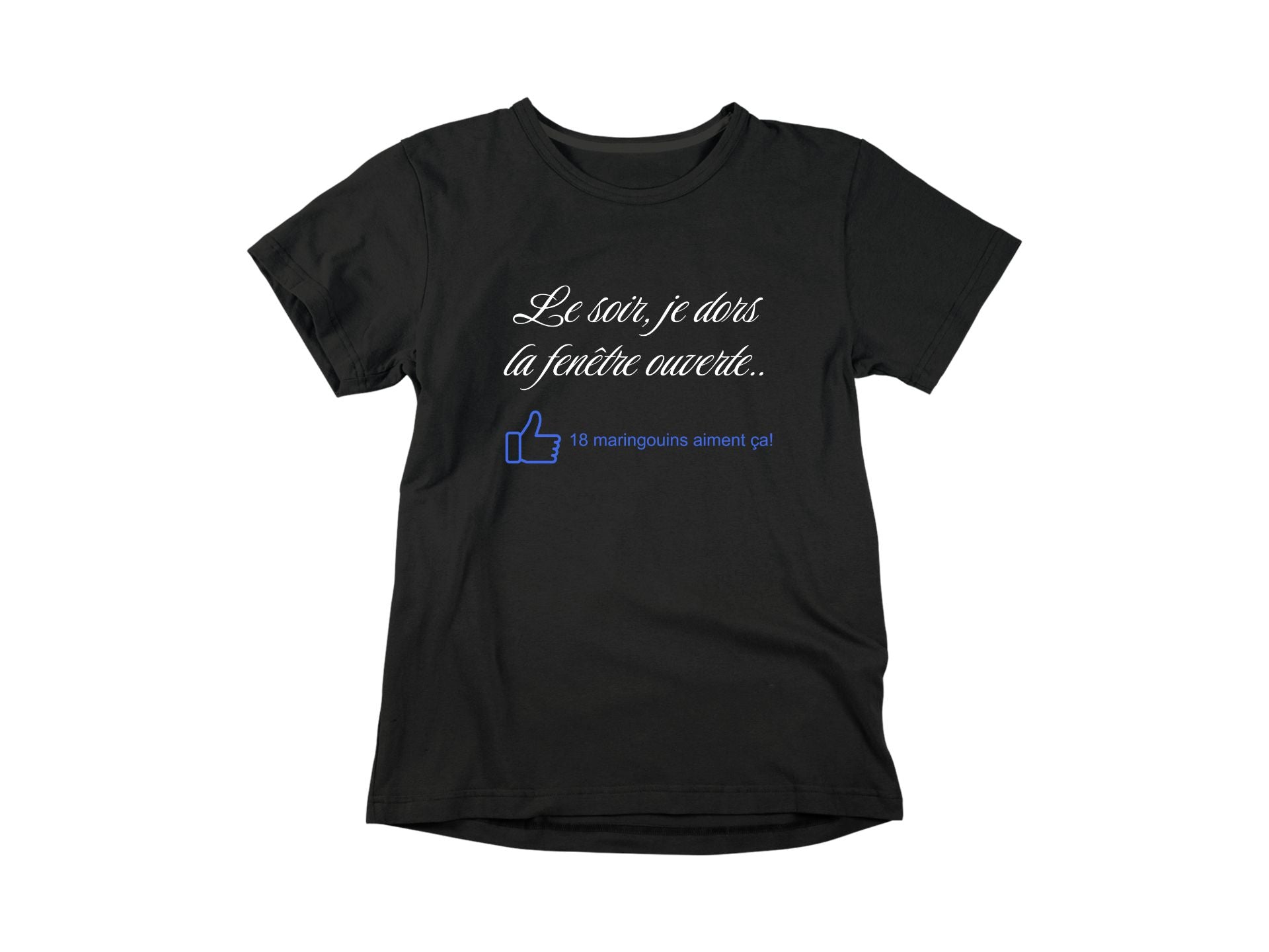 T-Shirt Le soir je dors la fenêtre ouverte-Simplement Vrai Boutique Made In Québec
