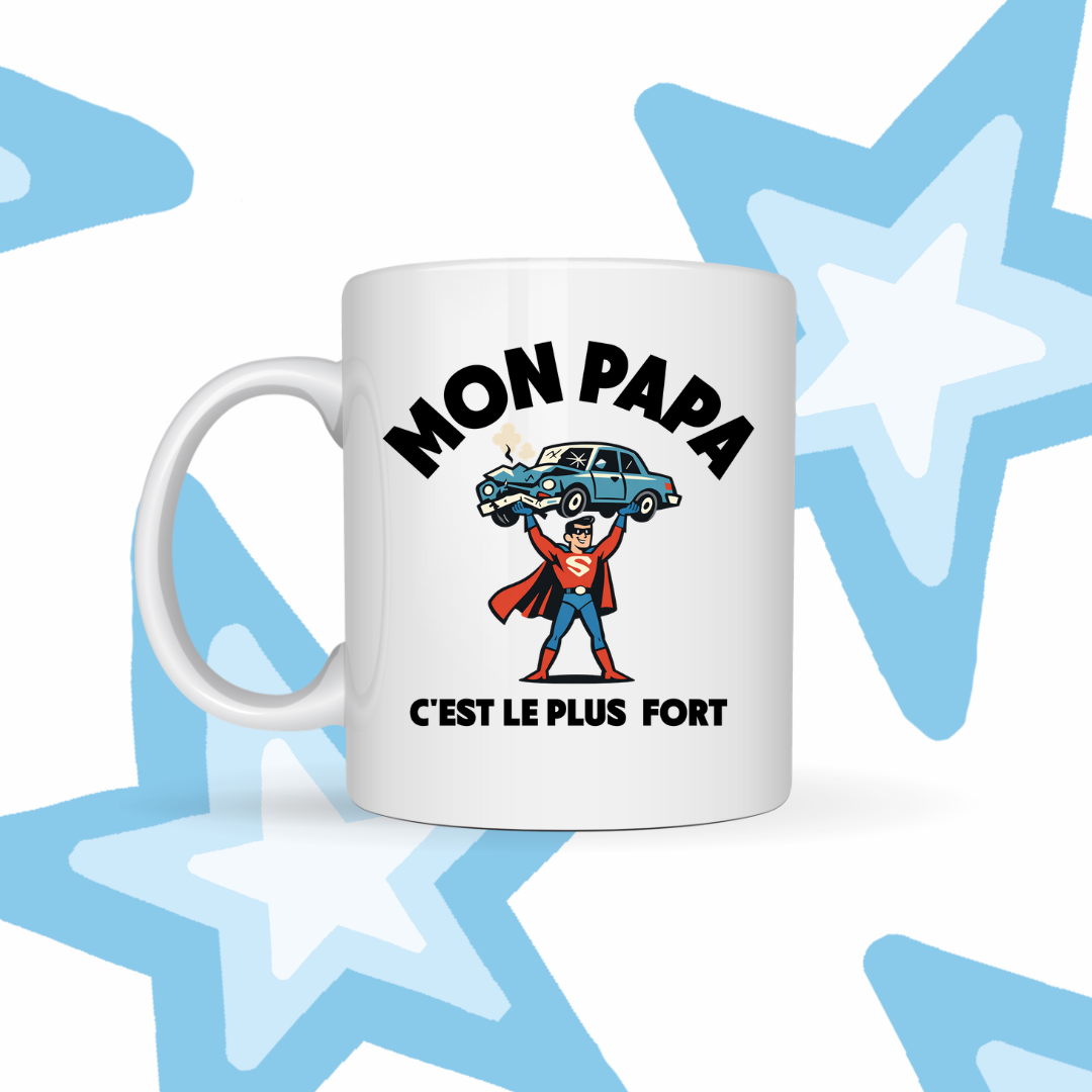 Tasse à café Mon Papa c'est le plus fort Image principale du produit