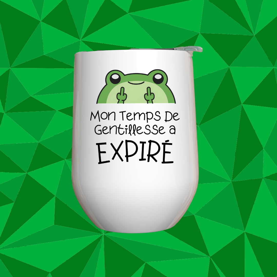 Verre à vin - Mon temps de gentillesse a expiré Image principale du produit