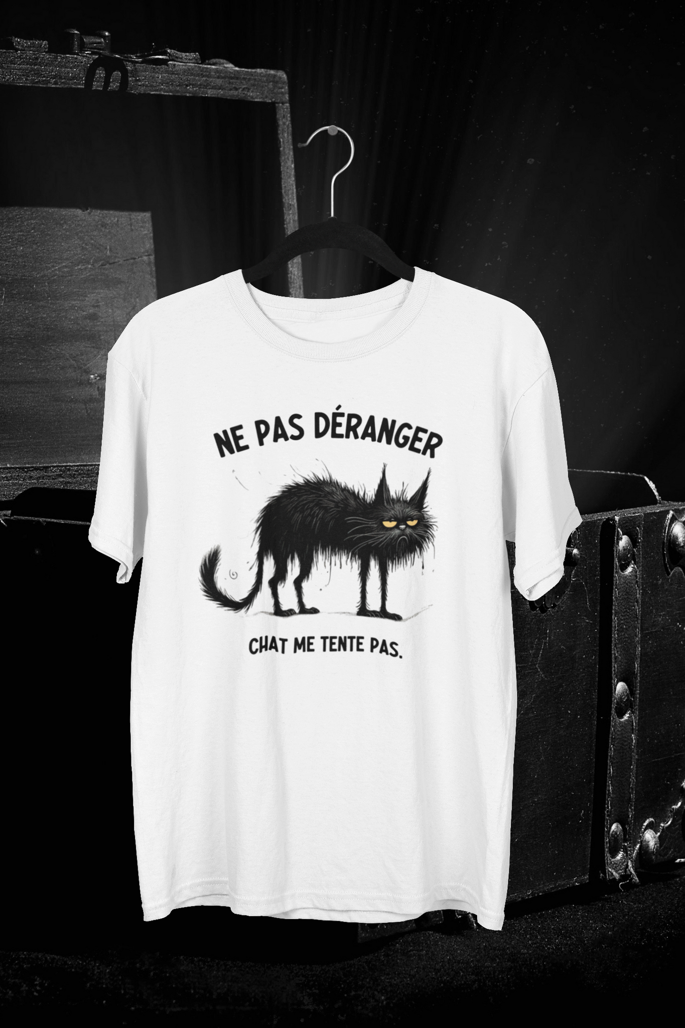 T-Shirt Ne pas déranger, chat me tente pas