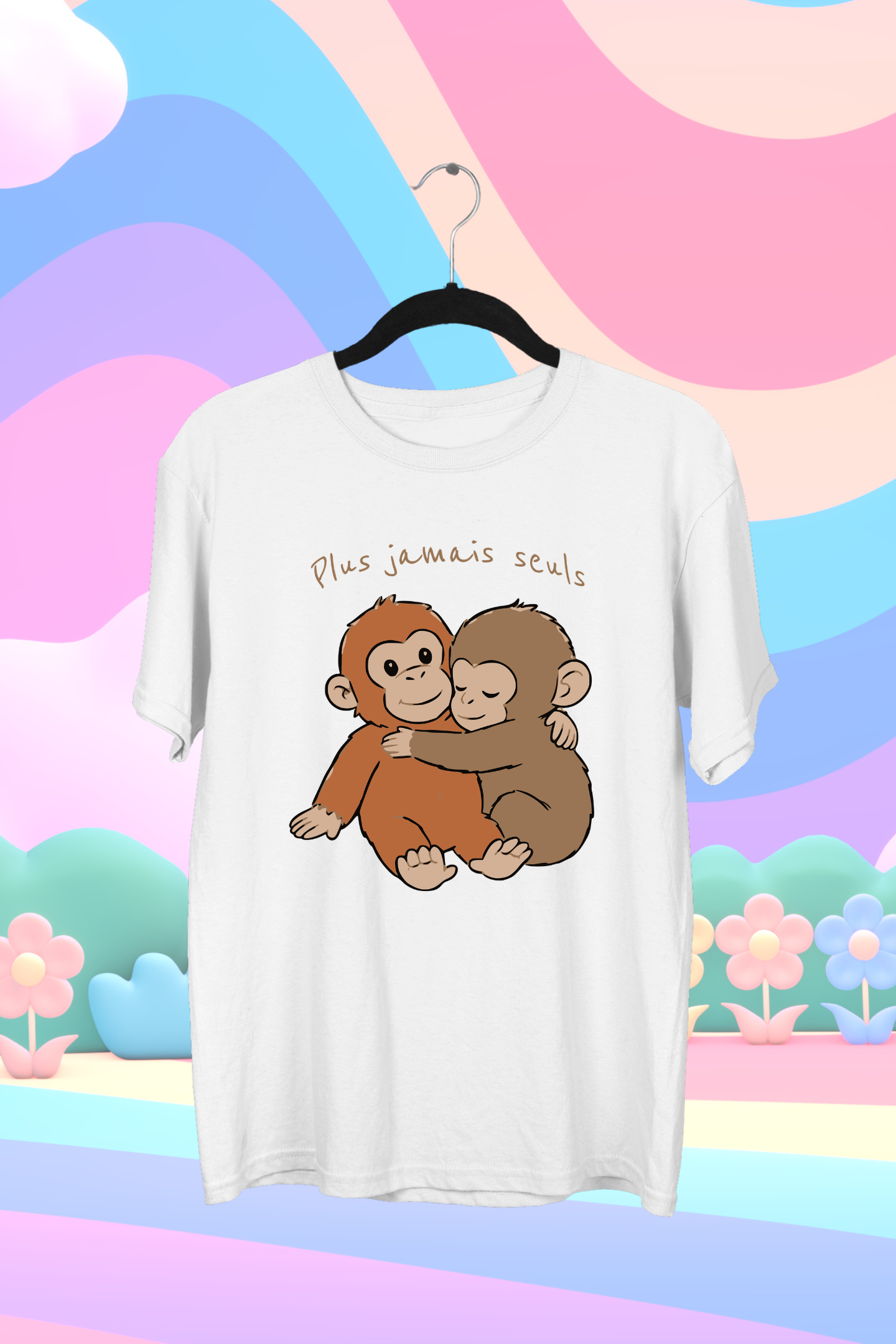 T-Shirt Plus Jamais Seuls ( Punch Le Petit Singe )