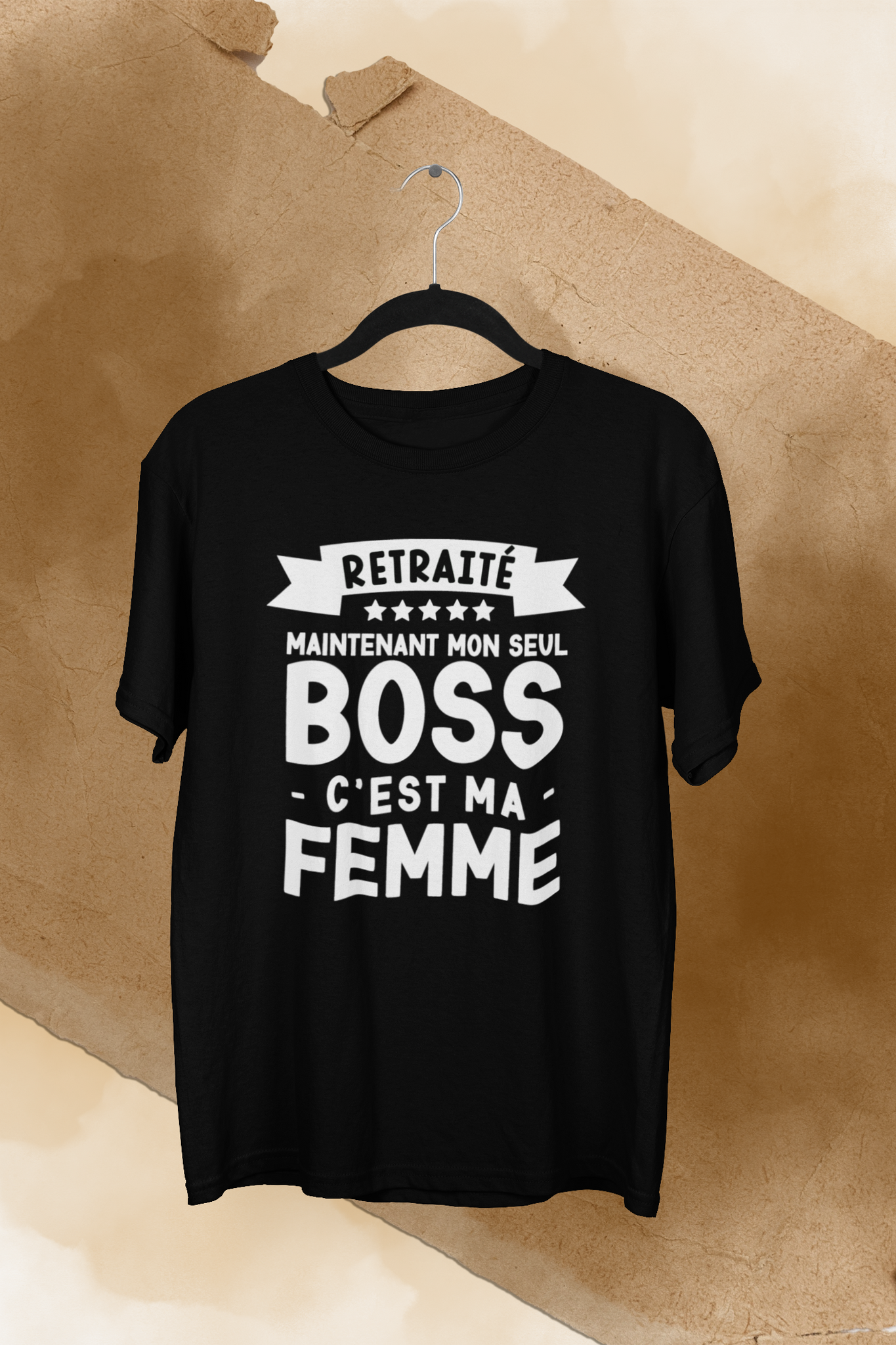 T-Shirt Retraité, maintenant mon seul boss, c'est ma femme