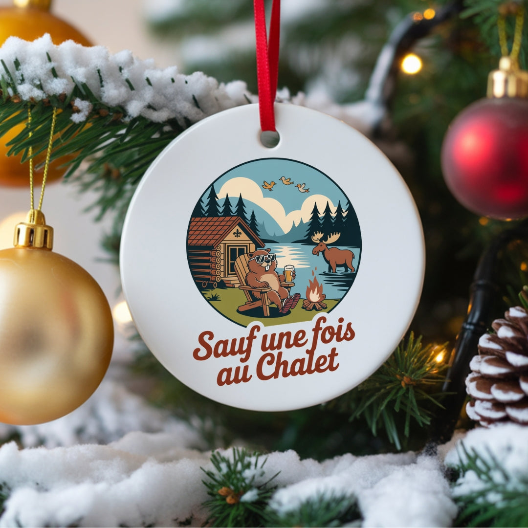 Ornement de Noël Sauf une fois au chalet