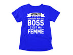 T-Shirt Retraité, maintenant mon seul boss, c'est ma femme-Simplement Vrai Boutique Made In Québec
