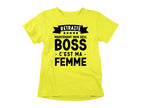 T-Shirt Retraité, maintenant mon seul boss, c'est ma femme-Simplement Vrai Boutique Made In Québec