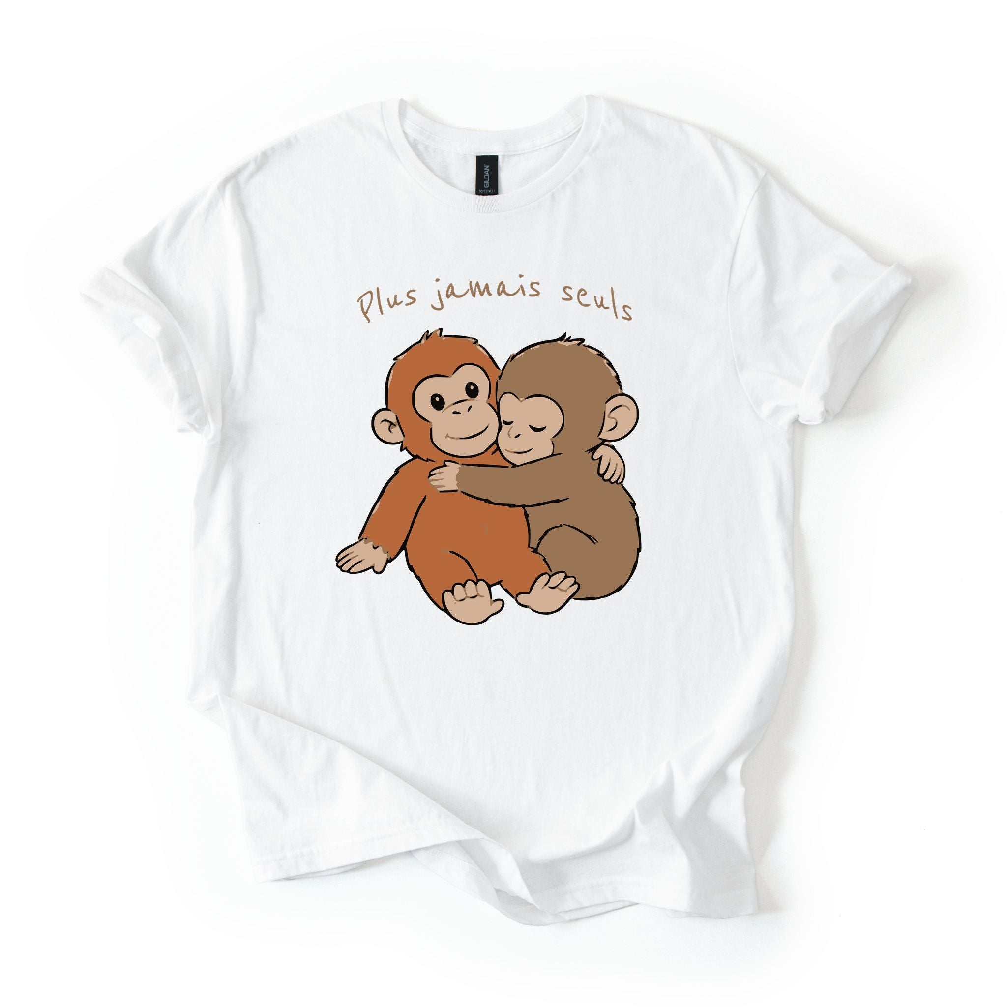 T-Shirt Plus Jamais Seuls ( Punch Le Petit Singe )