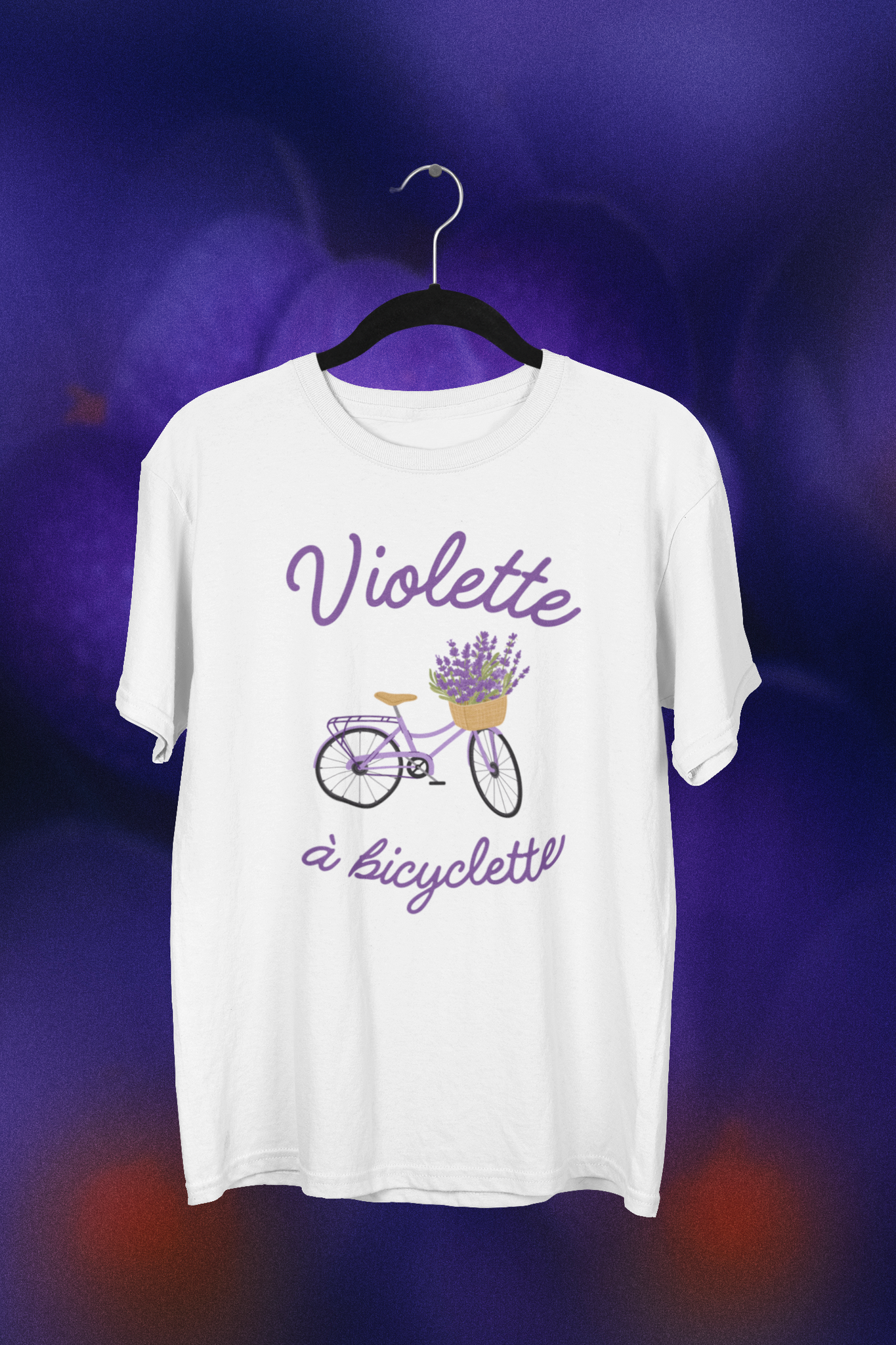 T-Shirt Violette à bicyclette