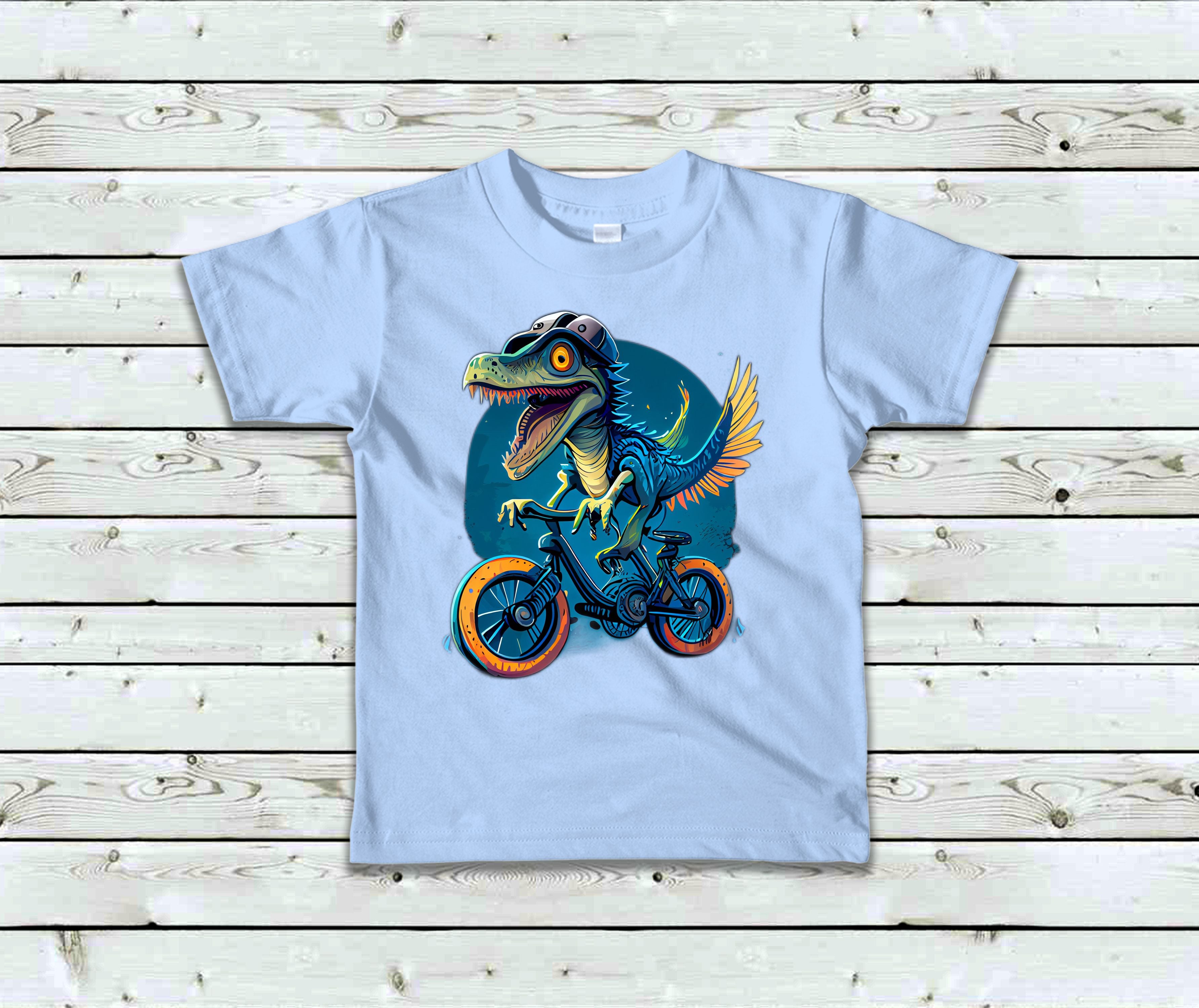 T-Shirt Enfant Vélociraptor en vélo