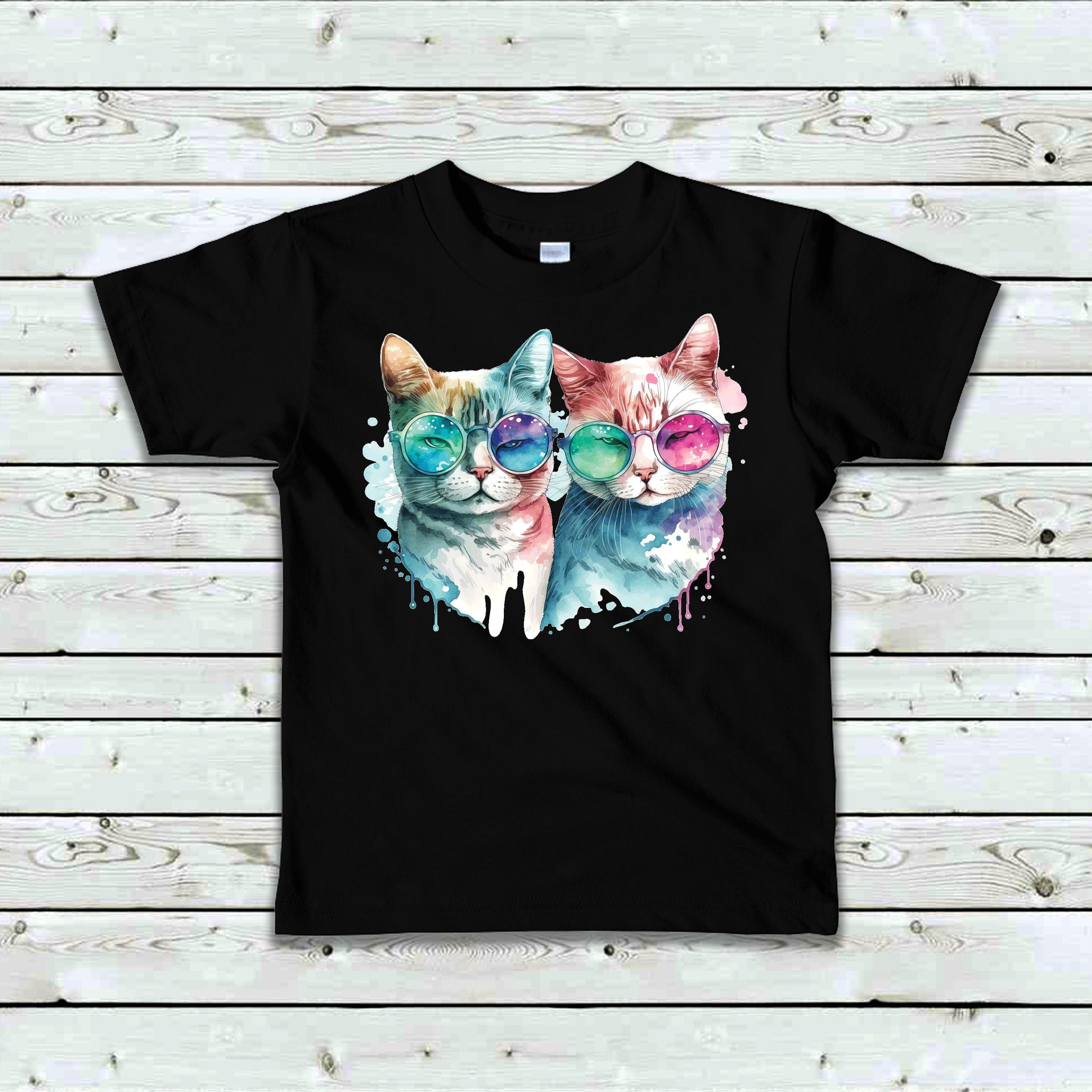T-Shirt Enfant Chats colorés