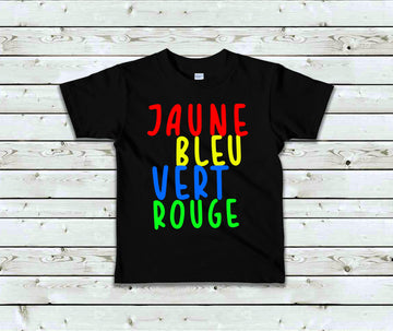 T-Shirt Enfant Jaune bleu vert rouge