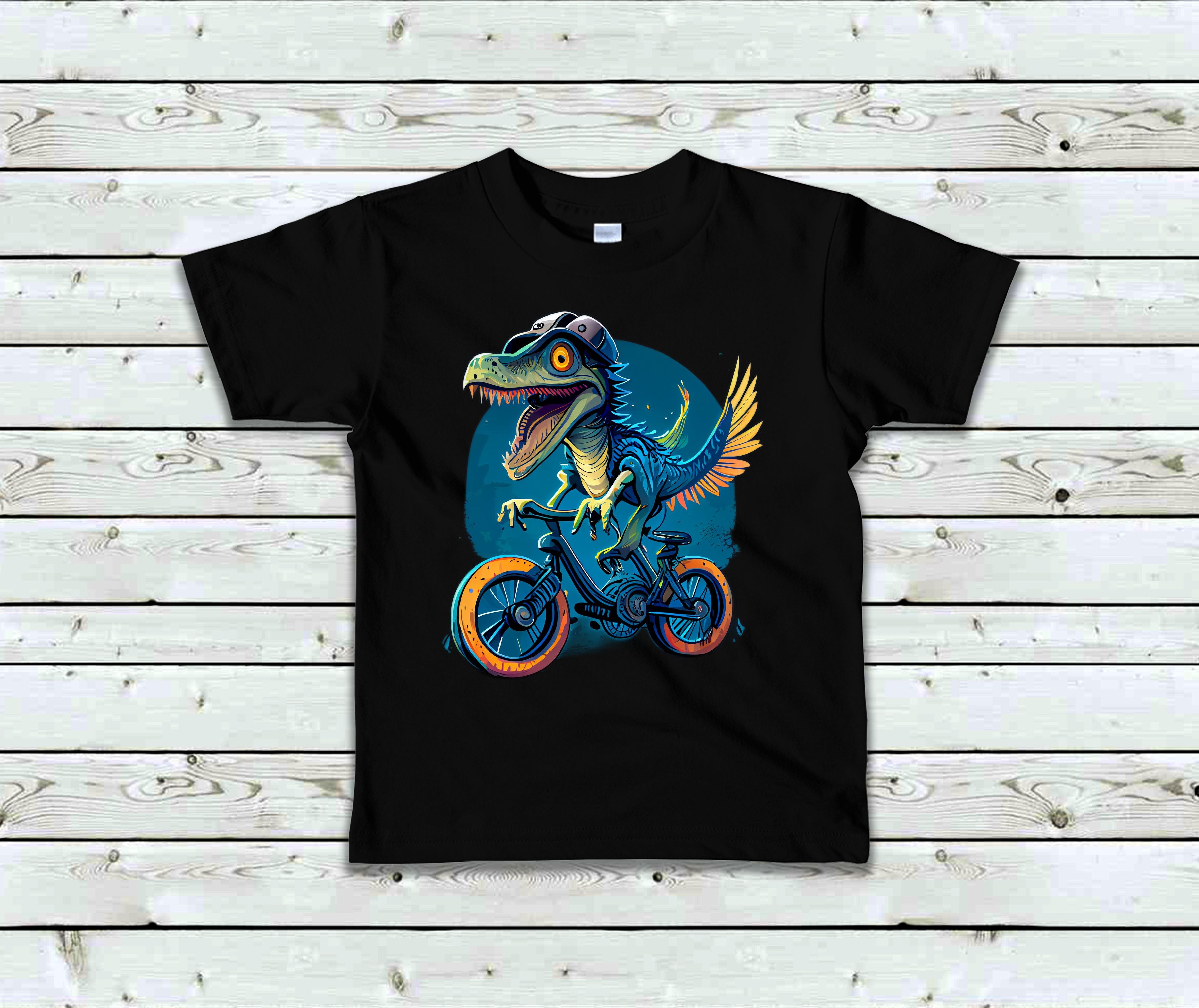T-Shirt Enfant Vélociraptor en vélo