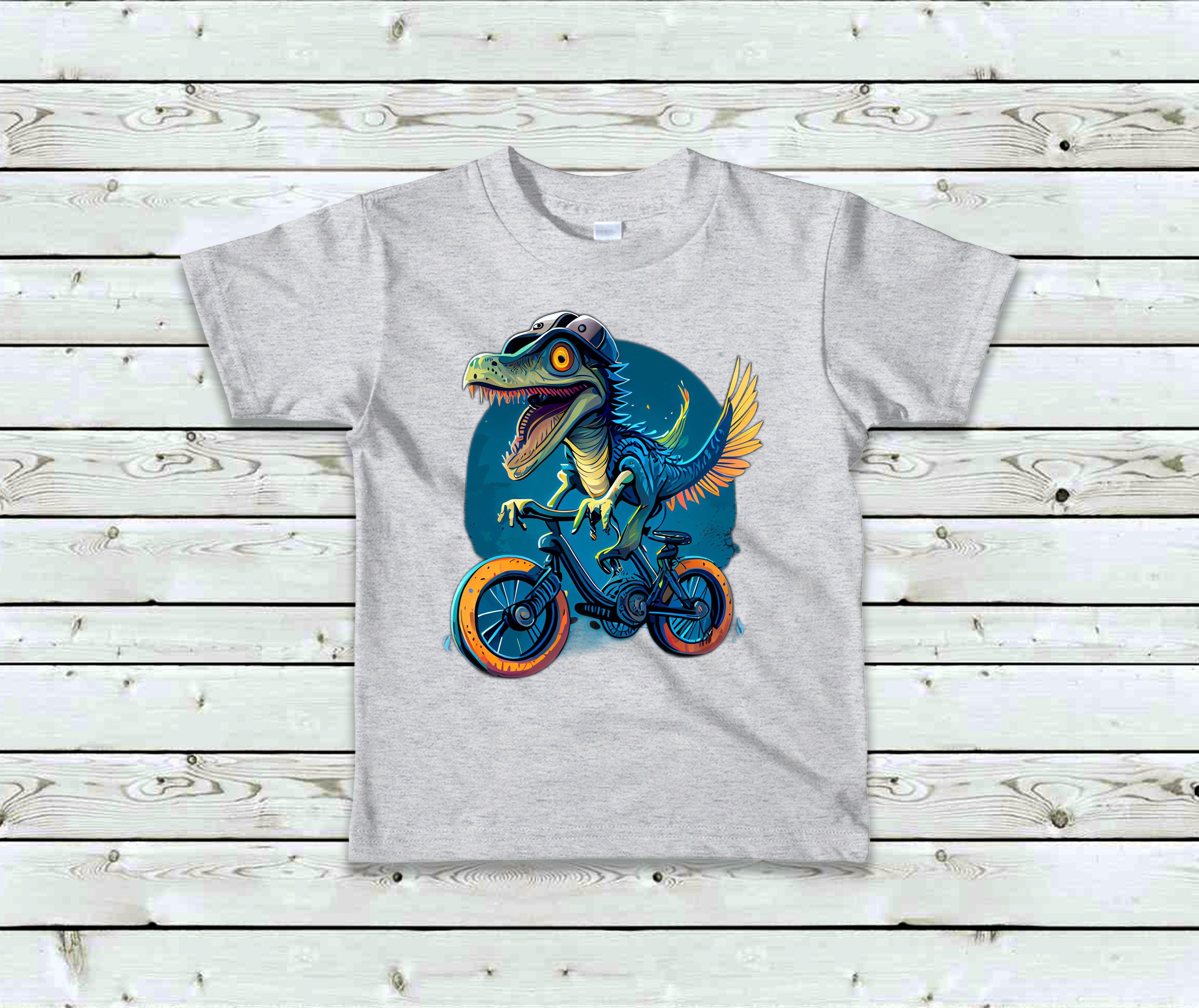 T-Shirt Enfant Vélociraptor en vélo